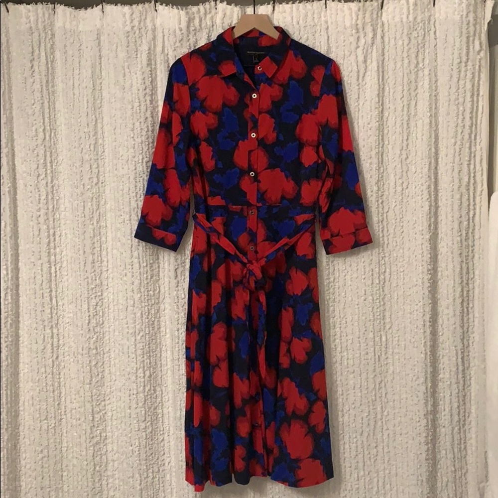 Bright floral shirt dress